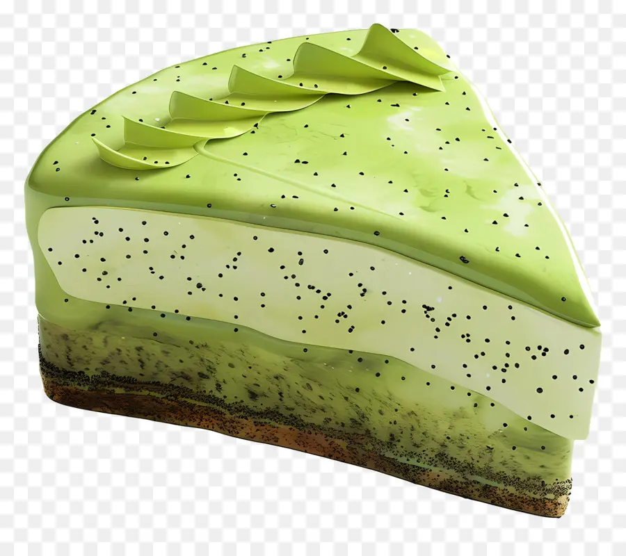 Pastel 3d，Rebanada De Pastel Verde PNG