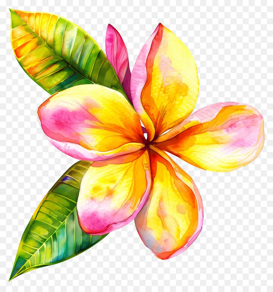 Flor De Plumeria，Hojas PNG