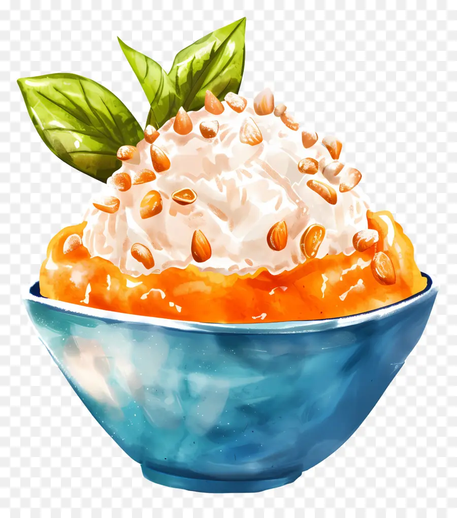 Bingsu De Hielo，Postre De Naranja PNG