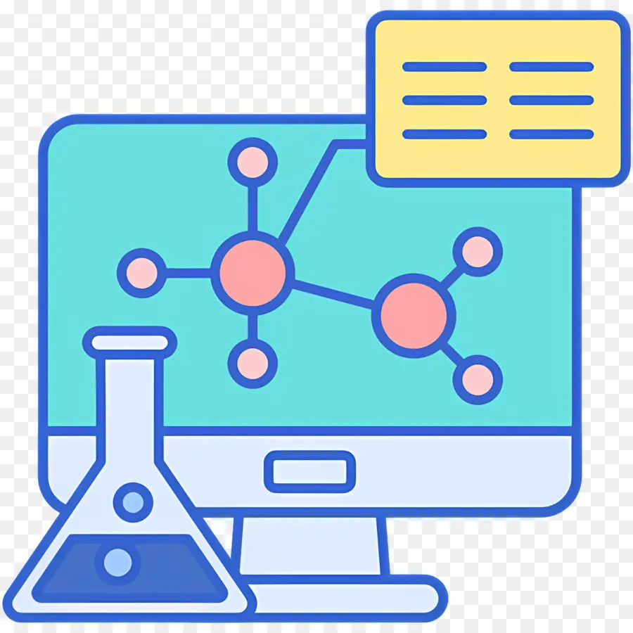 Laboratorio De Ciencias，Computadora Con Molécula PNG