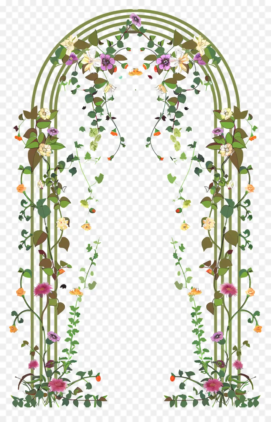 Arco De Flores，Arco Floral Con Flores Mixtas PNG