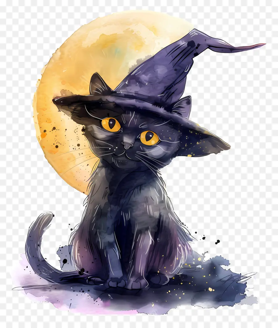 Gato De Halloween，Gato Negro PNG