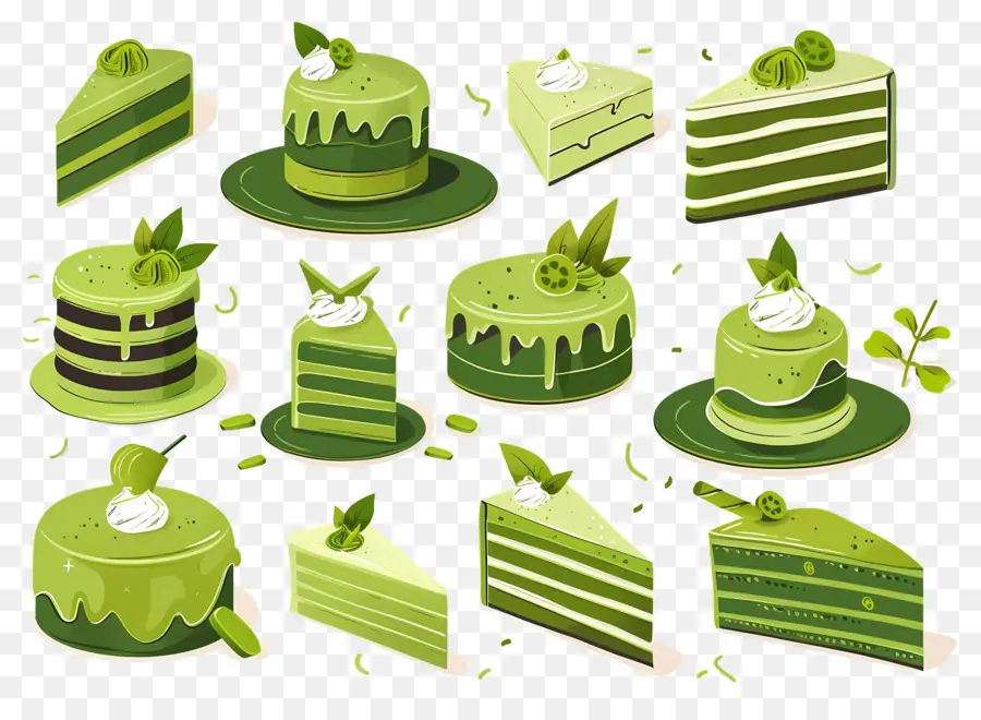 Postre Matcha，Tortas Verdes PNG