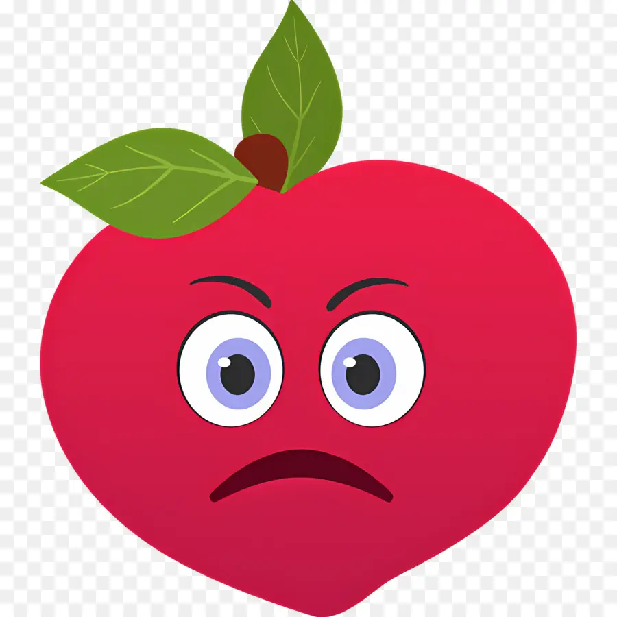 Melocotón Emoji，Manzana Enojada PNG