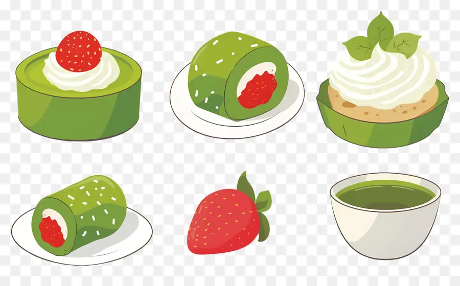 Postre Matcha，Postres De Té Verde PNG