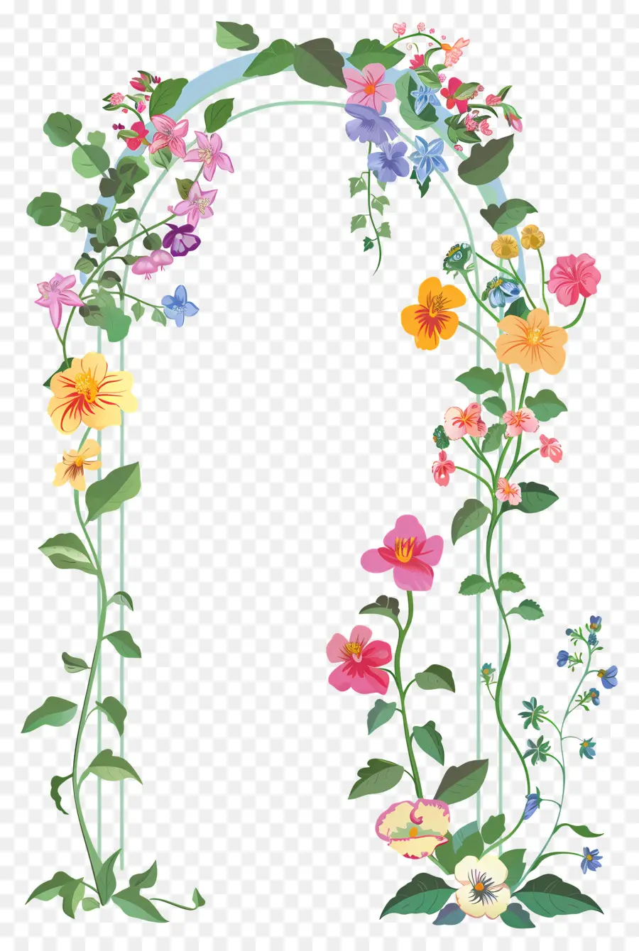 Arco De Flores，Arco Floral Con Flores Mixtas PNG