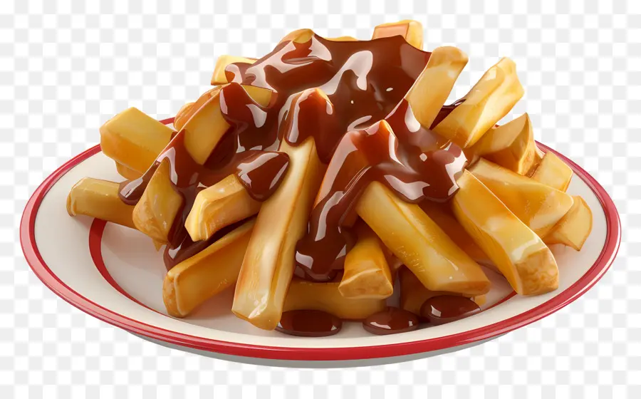 Poutine，Papas Fritas Con Salsa PNG