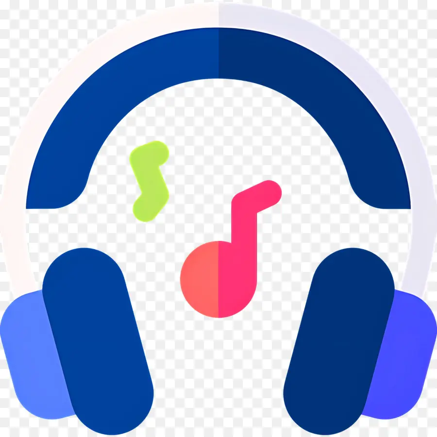 Escuchando Musica，Auriculares Con Notas Musicales PNG