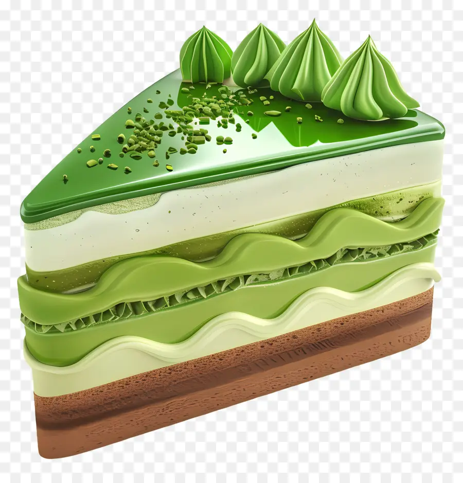 Pastel 3d，Rebanada De Pastel Verde PNG