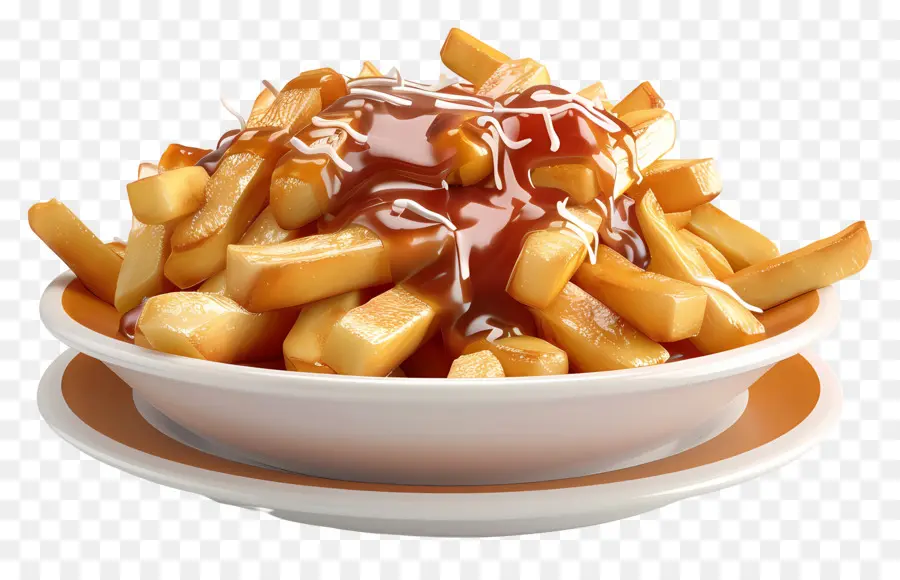 Poutine，Papas Fritas Con Salsa PNG