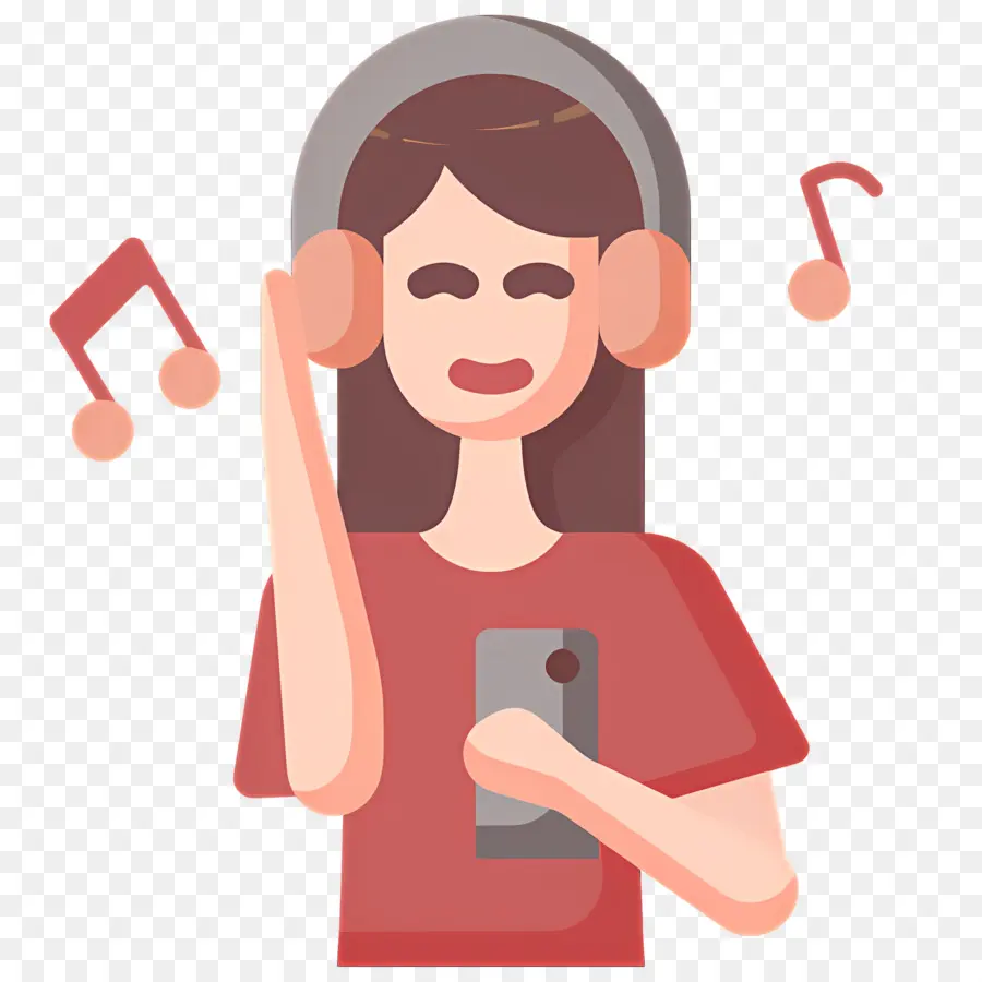 Escuchando Musica，Persona Con Auriculares PNG