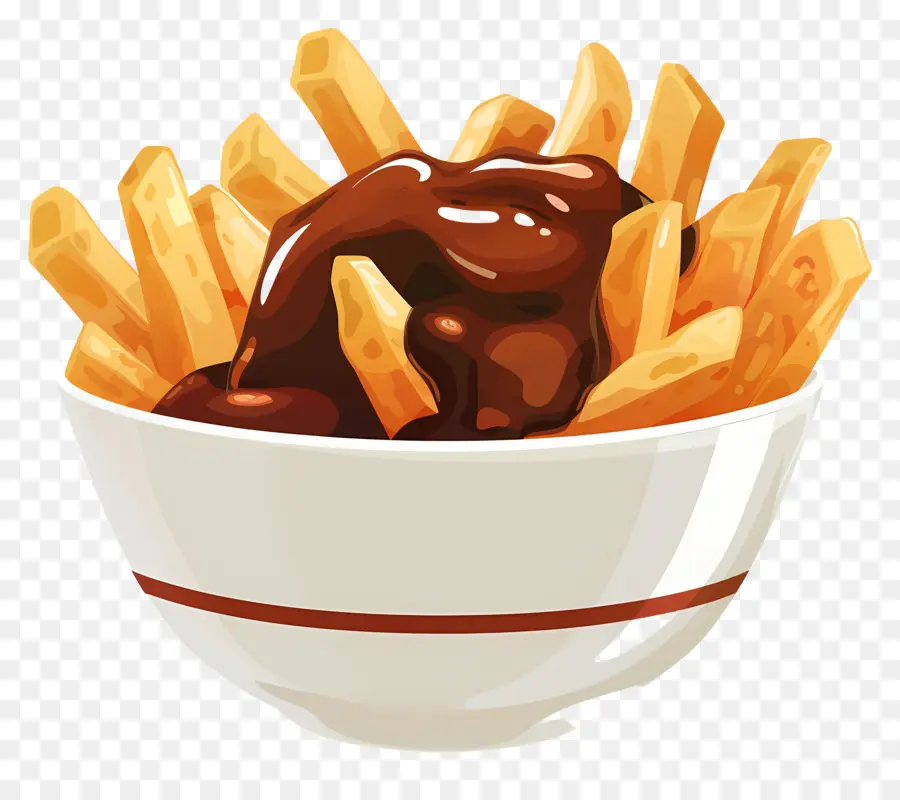 Poutine，Papas Fritas Con Salsa PNG