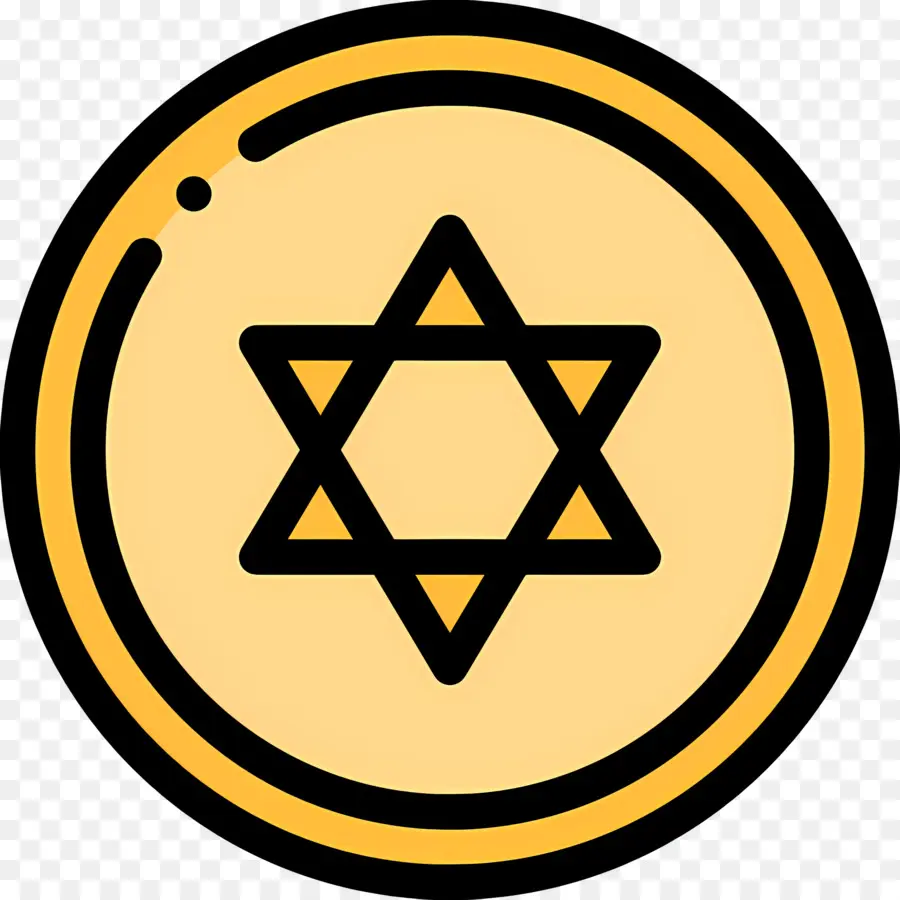 Gelt De Hanukkah，Moneda Estrella De David PNG