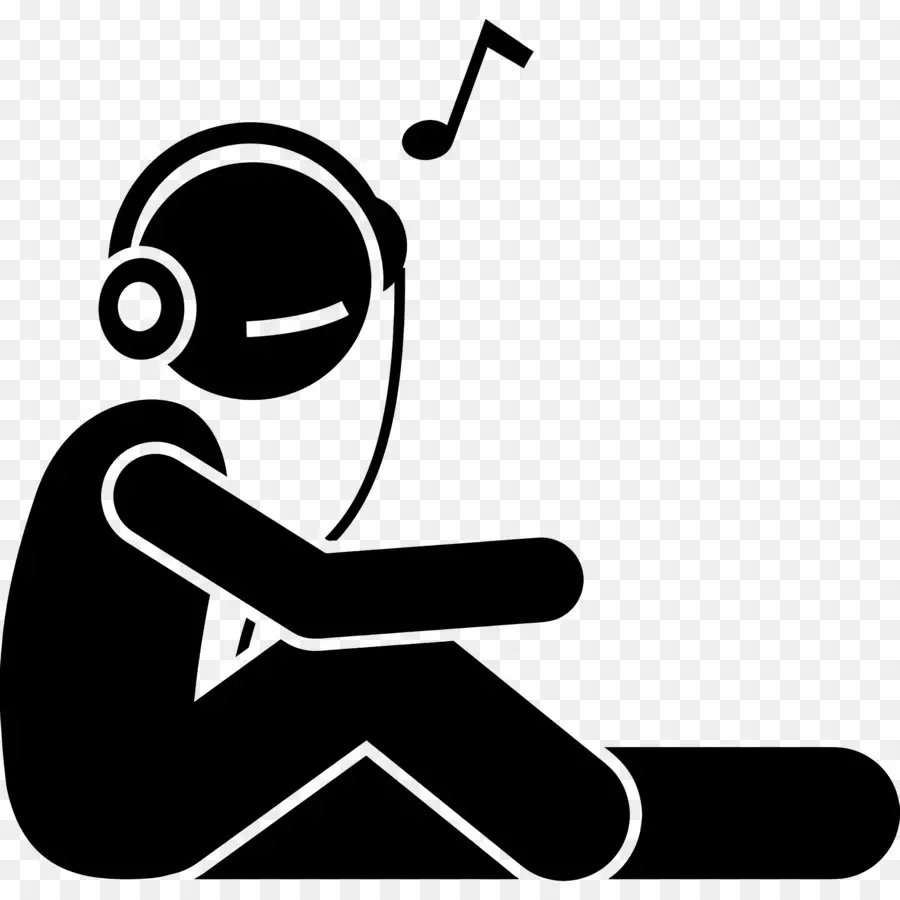 Escuchando Musica，Persona Con Auriculares PNG