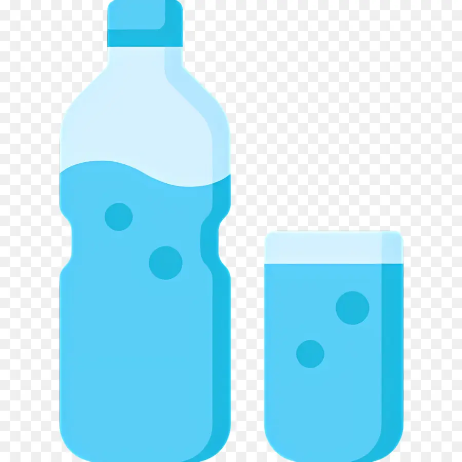 Agua Mineral，Botella Y Vaso PNG