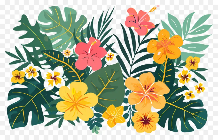 Flores Tropicales，Ramo De Flores Tropicales PNG