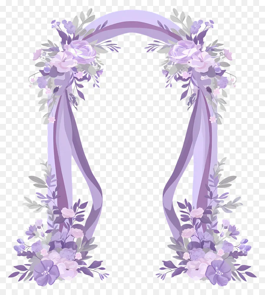 Arco De Boda，Arco Floral Morado PNG