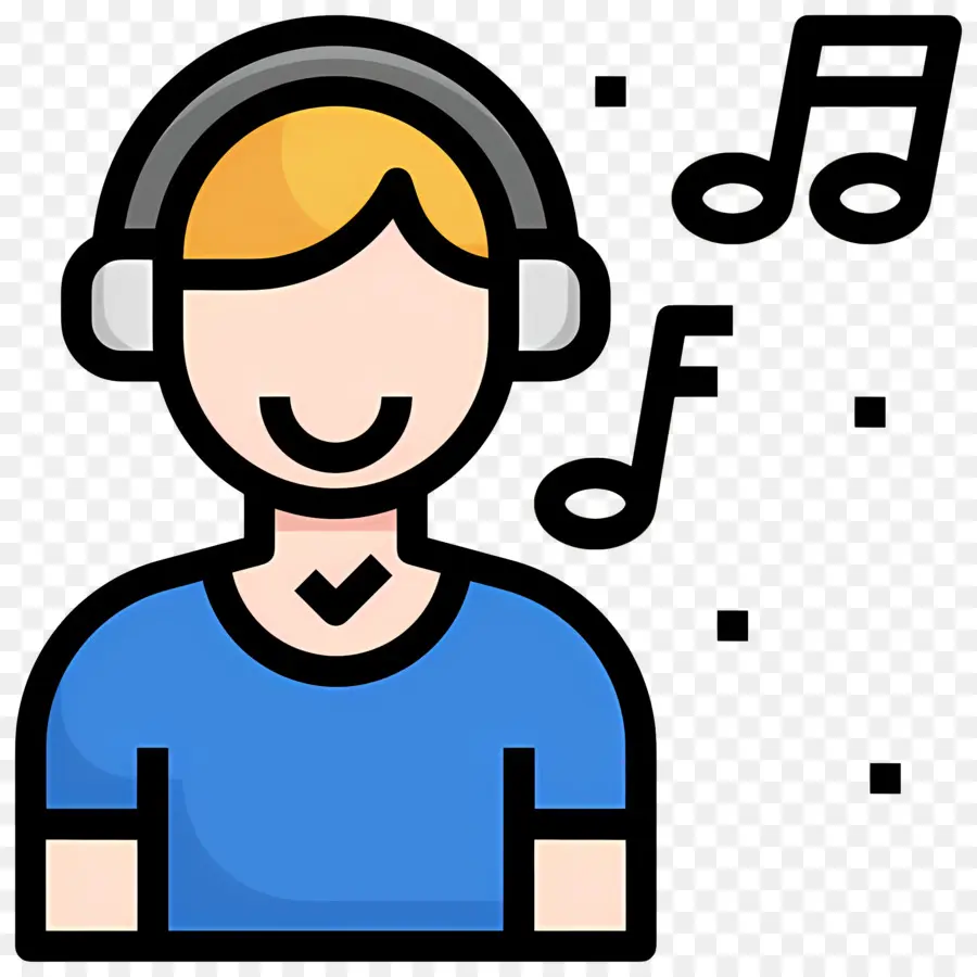 Escuchando Musica，Persona Con Auriculares PNG