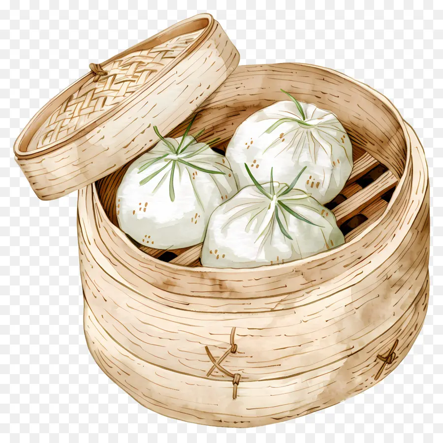 Comida China，Bollos Al Vapor PNG