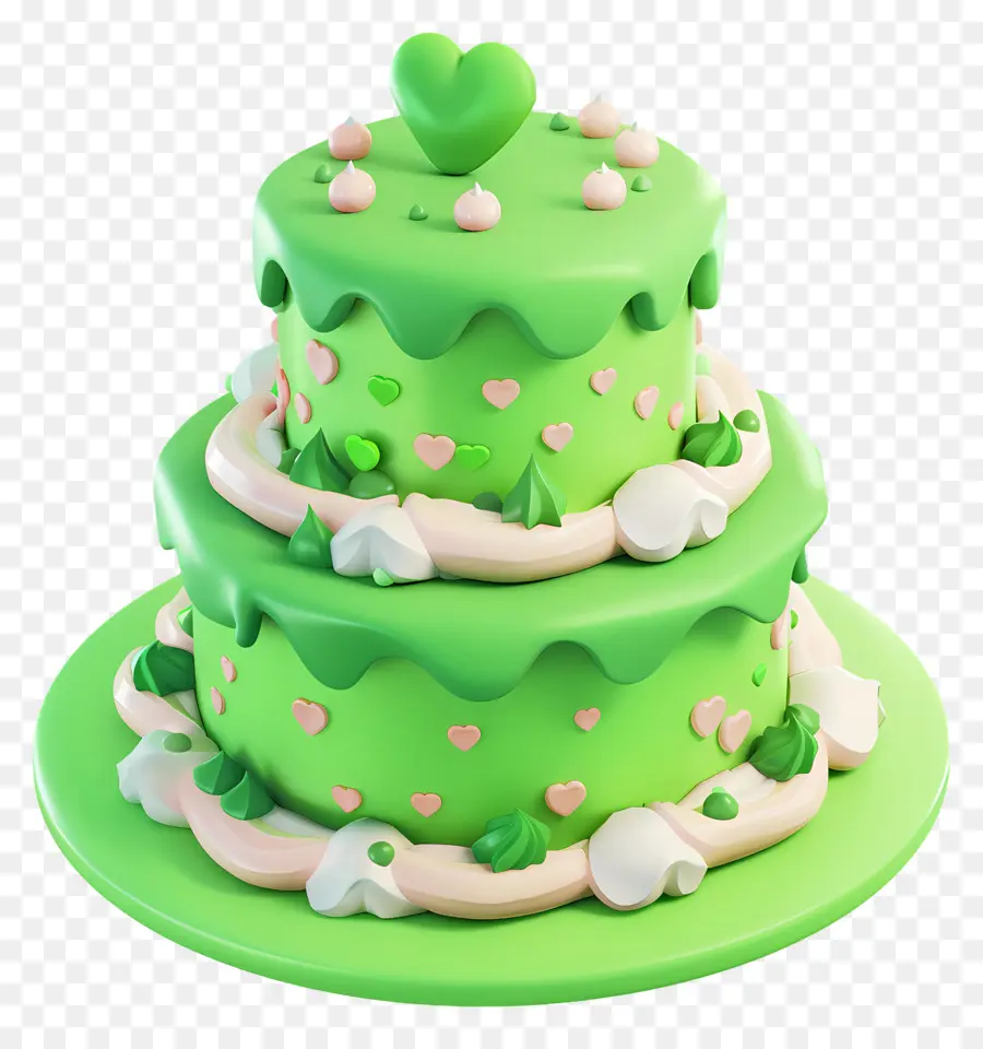 Pastel 3d，Pastel Verde En Niveles PNG