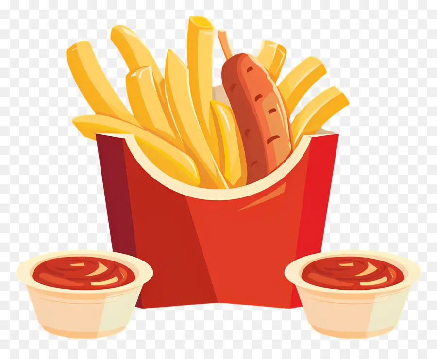 Salchipapa，Papas Fritas Y Salchichas PNG