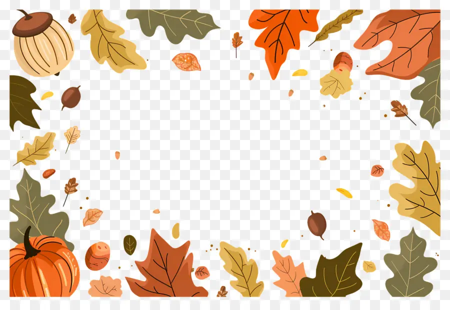 Fondo De Otoño，Setas Y Bellotas PNG