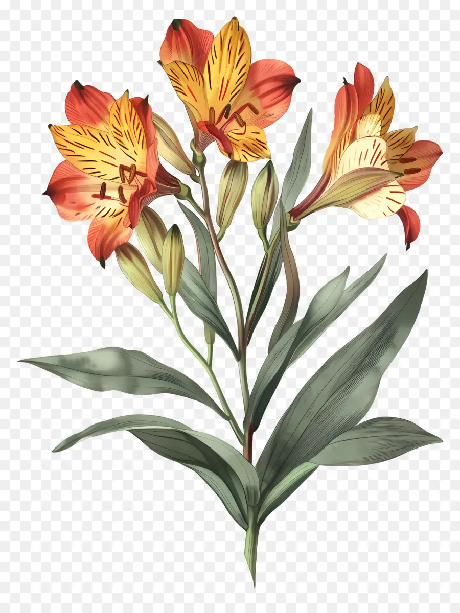 Flor De Lirio，Lirios Naranjas PNG