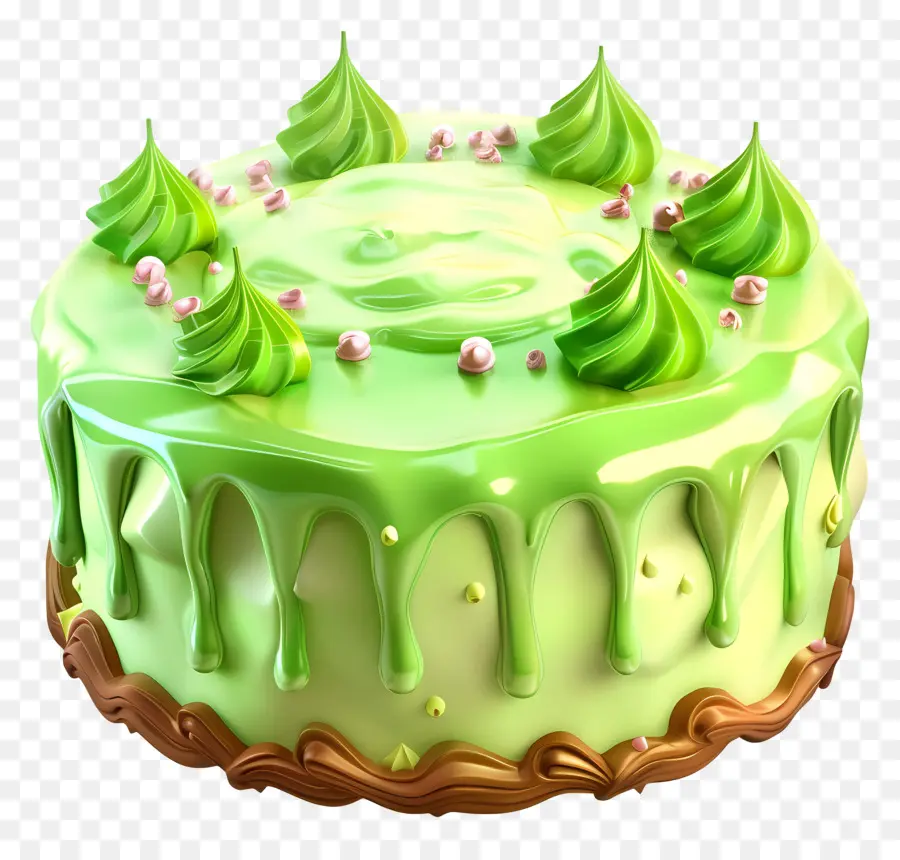 Pastel 3d，Pastel De Goteo Verde PNG