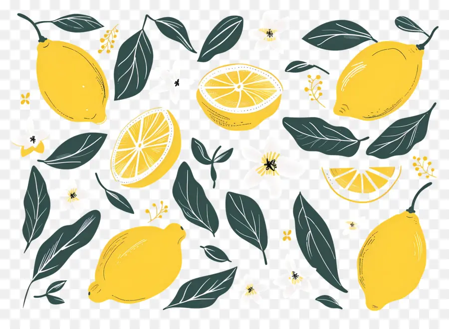 Limones，Limon Y Flores PNG