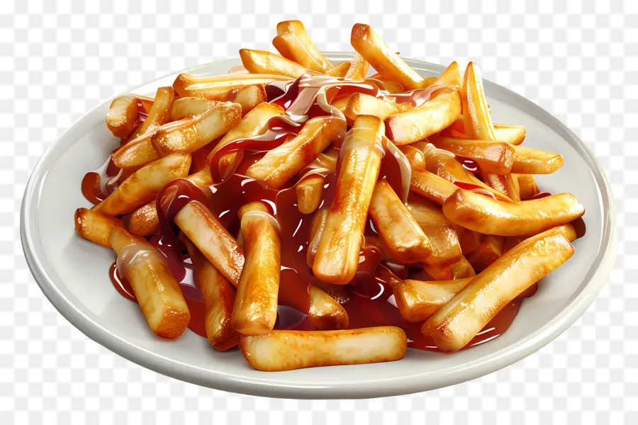 Poutine，Papas Fritas Con Salsa PNG