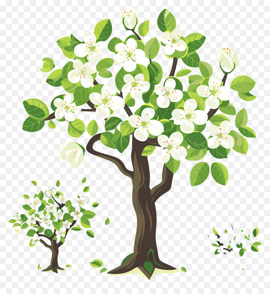 árbol De Flores，Tres árboles En Flor PNG