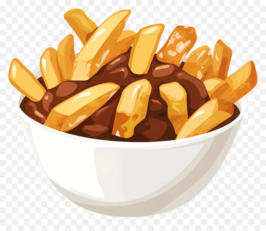 Poutine，Papas Fritas En Un Bol PNG