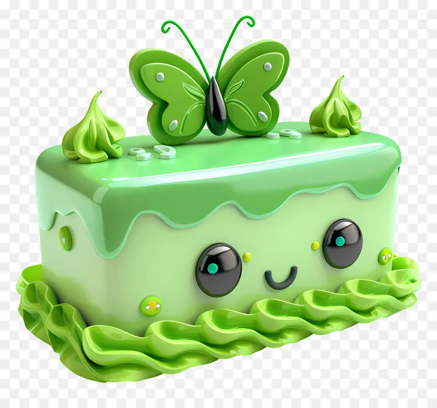 Pastel 3d，Lindo Pastel Verde PNG