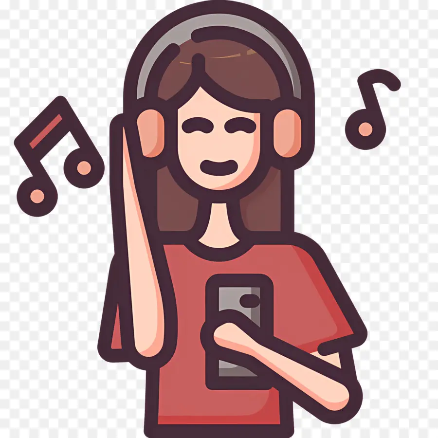 Escuchando Musica，Persona Con Auriculares PNG