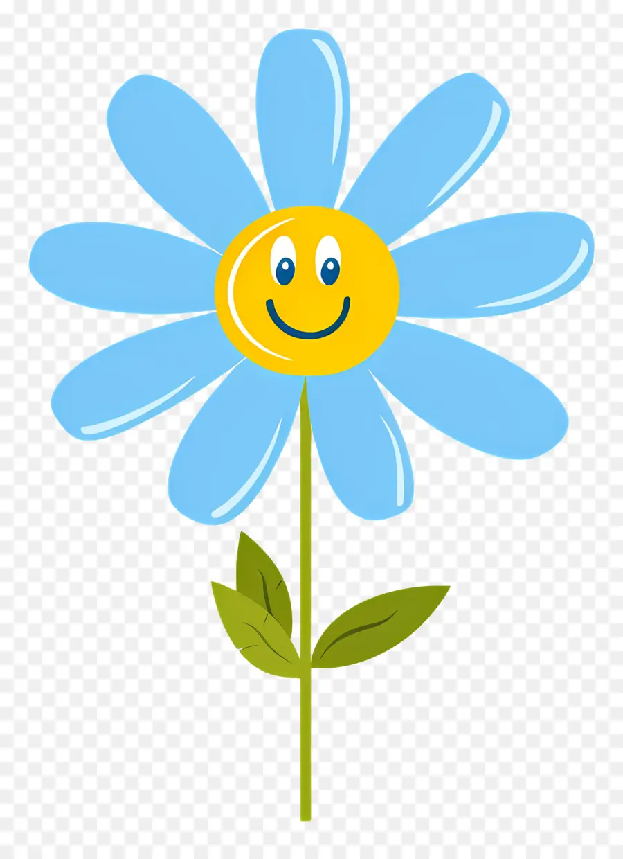 Flor Emoji，Flor Azul PNG