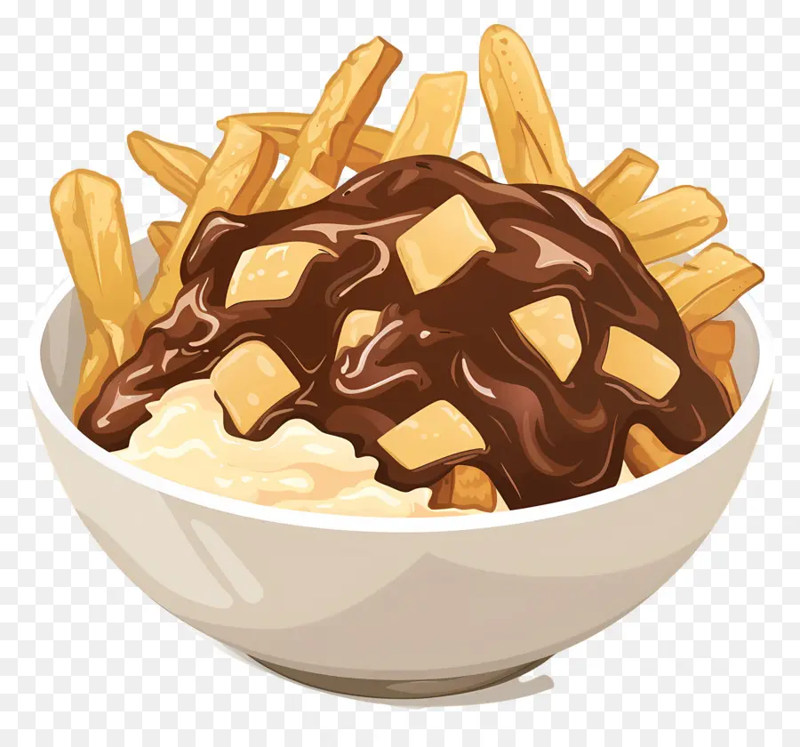 Poutine，Papas Fritas Con Salsa PNG