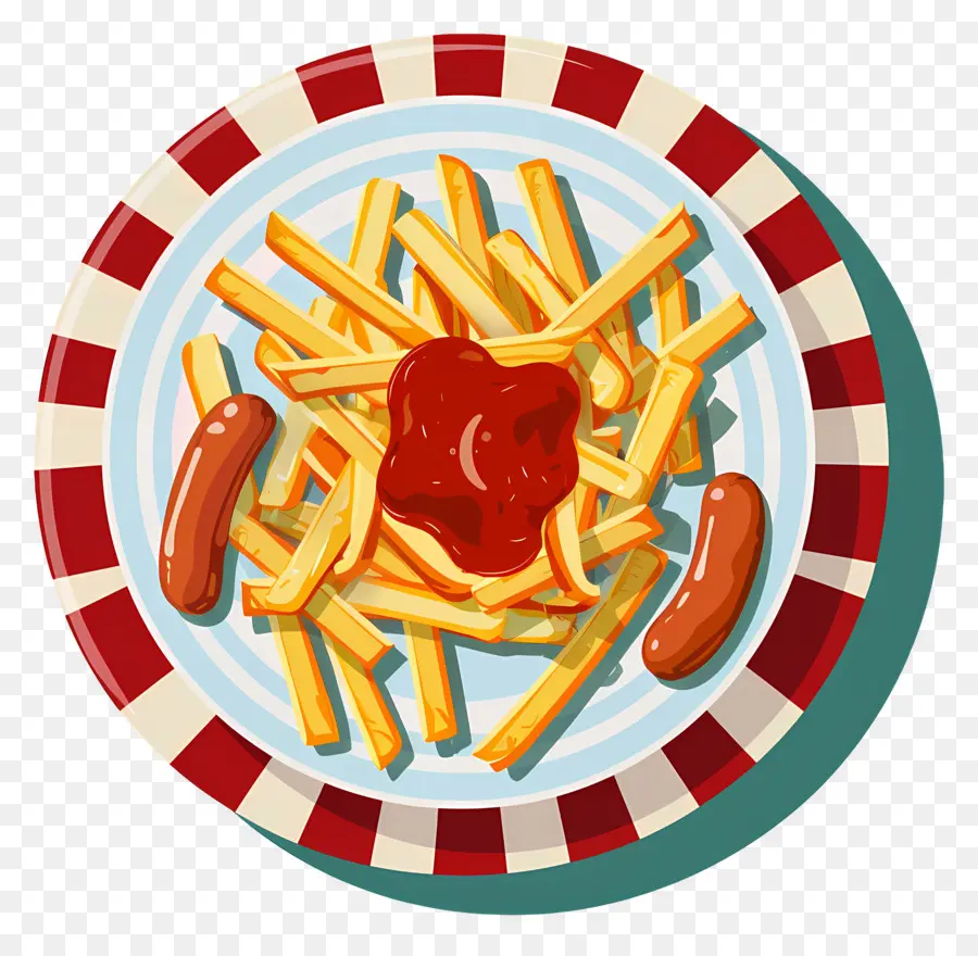 Salchipapa，Papas Fritas Y Salchichas PNG