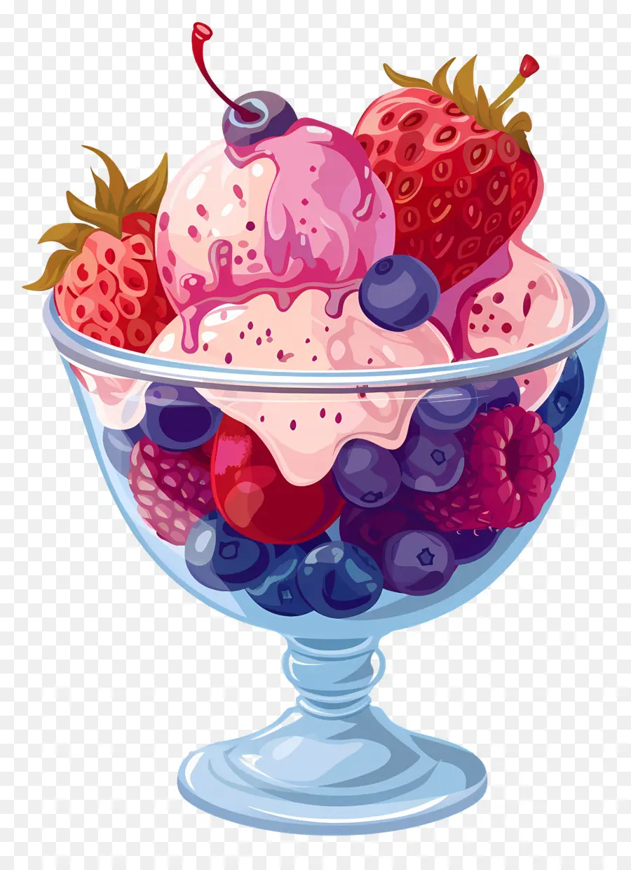 Helado De Helado，Ensalada De Fruta PNG