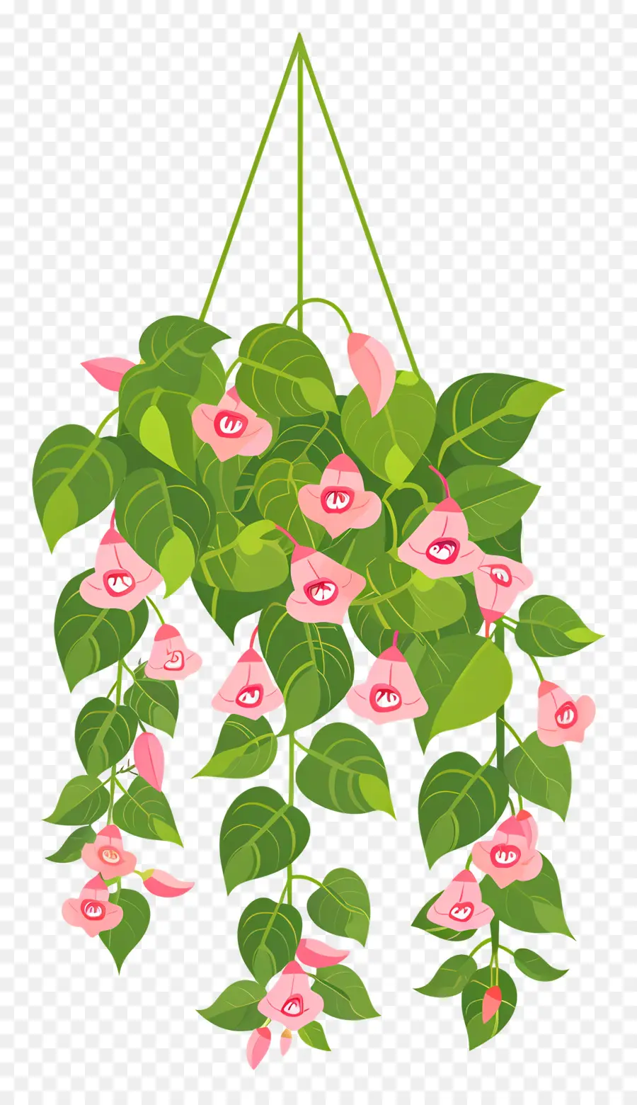 Flores Colgantes，Planta Colgante Con Flores Rosas PNG