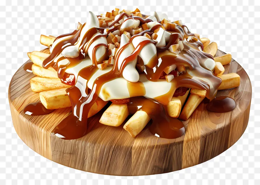 Poutine，Poutine Con Crema Agria PNG