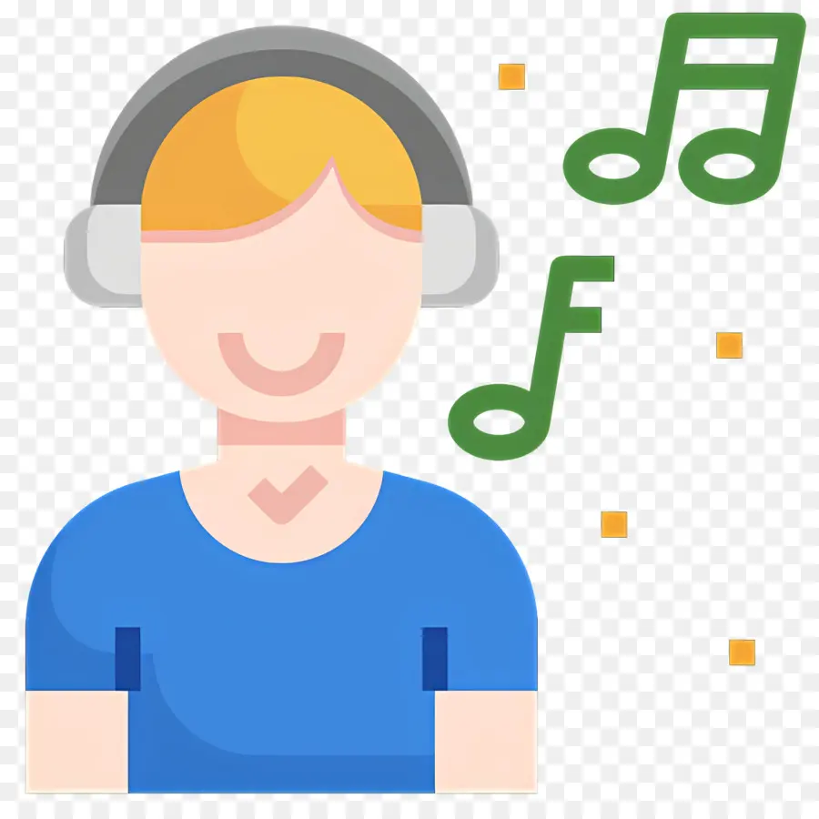 Escuchando Musica，Persona Con Auriculares PNG