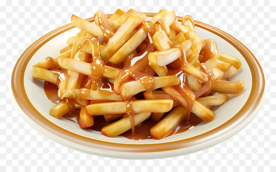 Poutine，Papas Fritas Con Salsa PNG