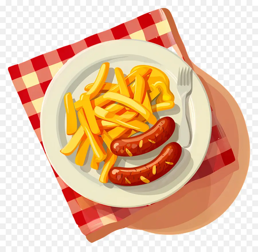 Salchipapa，Salchichas Y Papas Fritas PNG