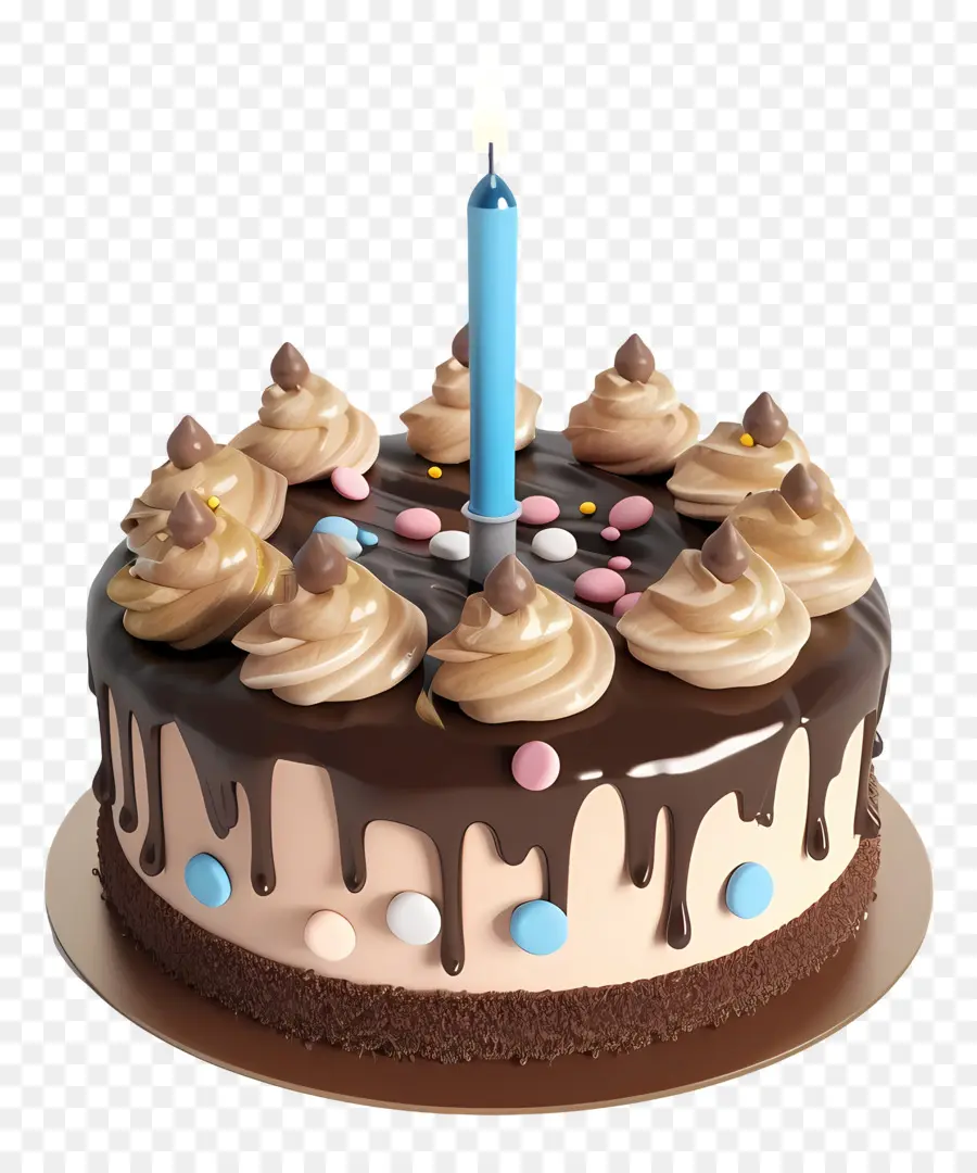 Pastel De Cumpleaños 3d，Pastel De Chocolate PNG