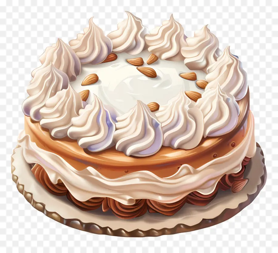 Pastel 3d，Pastel De Almendras PNG