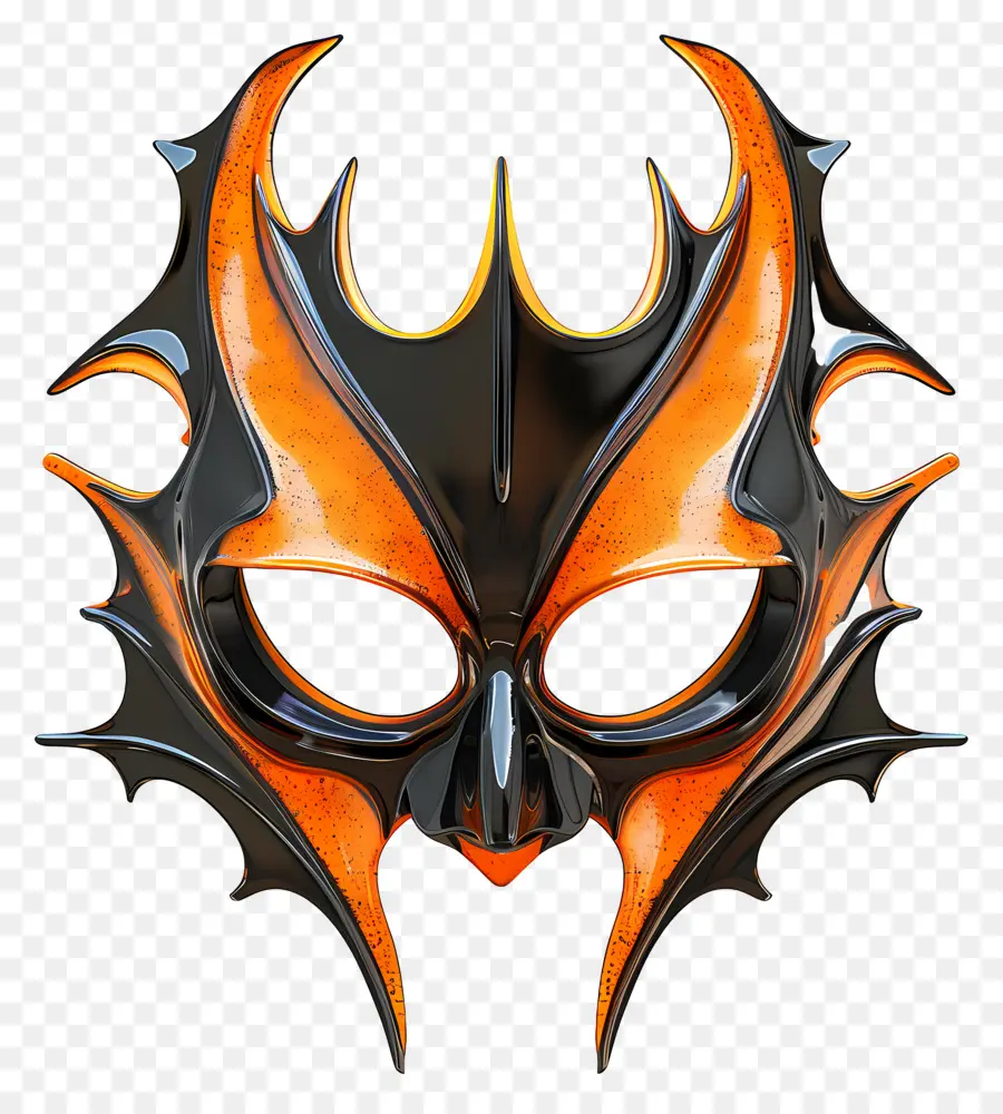 Máscara De Halloween，Mascarilla Naranja Y Negra PNG