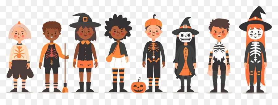 Niños De Halloween，Niños Con Disfraces De Halloween PNG