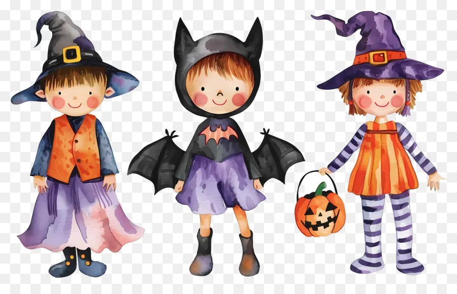 Niños De Halloween，Niños Con Disfraces De Halloween PNG