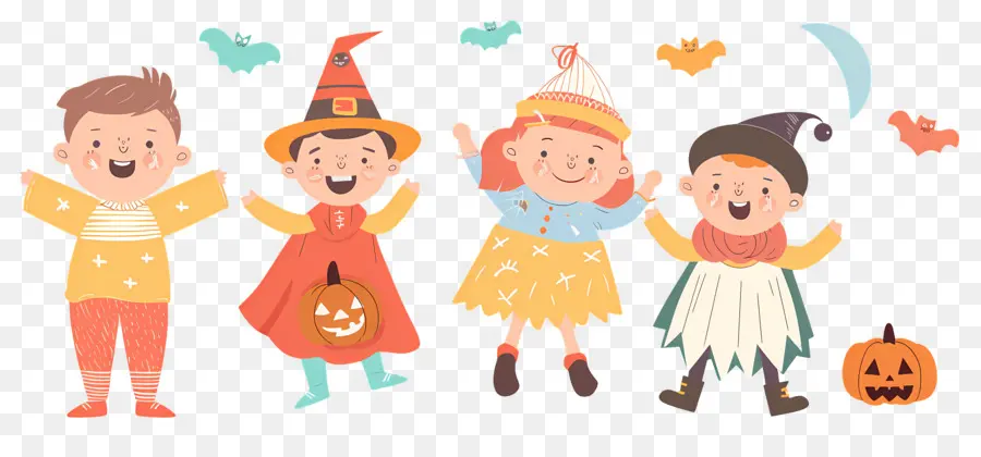 Niños De Halloween，Niños Disfrazados PNG