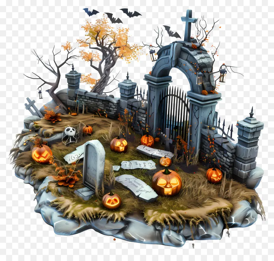 Cementerio De Halloween，Calabazas PNG